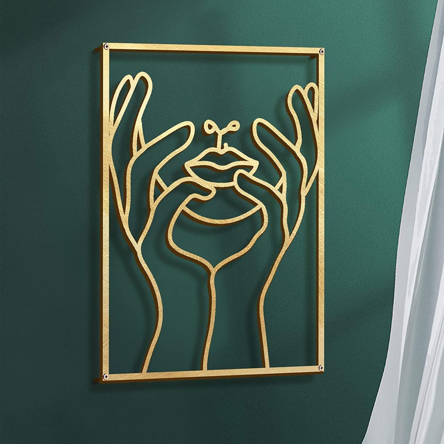 Glamativity 4 Pack Gold Wall Art Decor, Minimalist Single Line Real Metal Wall Art, Womans Body Shape Abstract Wall Art (Gold Classic Style, 17 x 11.8) - Homesidy.com
