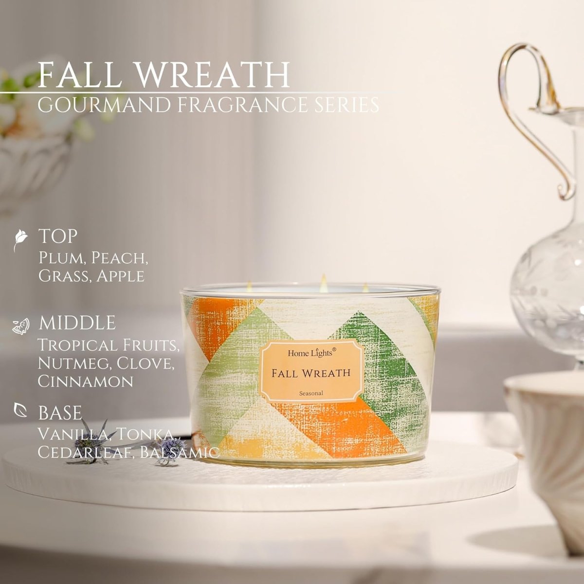 HomeLights Scented Candles for Women &amp; Men, 18oz Candle Jars Aromatherapy 4 - Wick Candle, Ideal for Rustic Modern Home Decor and Gifts, Blueberry Cheesecake - Homesidy.com