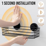 LEVERLOC Shower Caddy Suction Cup, 2 Pack Shower Shelves for Inside Shower with Hooks &amp; Soap Holder, NO - Drilling Bathroom Shower Organizer, Rustproof Meatl Shower Holder Storage, Black - Homesidy.com