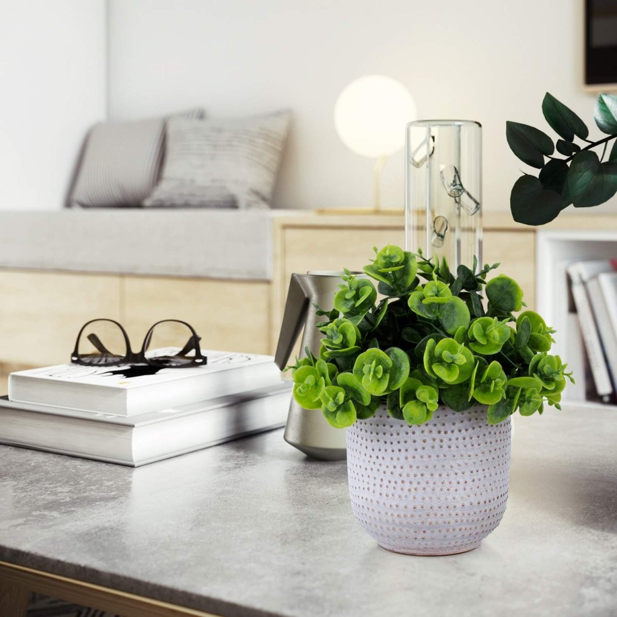 Karlliu Artificial Plants Cute Colourful Succulents in Ceramic Planter Fake Plant Flowers Potted for Home Living Room Office Desk Decor Bathroom Bedroom Indoor Decoration - Homesidy.com