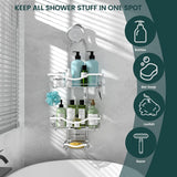 Shower Caddy Hanging Adjustable Shower Caddy, Rustproof Shower Organizer Extended Length Shower Caddy Over Shower Head with Hooks Soap Holder, Large Capacity Anti - Swing Bathroom Organizer, Black - Homesidy.com