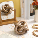 Yalikop 3 Link Wood Knot Decor - Hand Carved Coffee Table Decoration, Boho Chain Link Decor, Modern Shelf, Rustic Objects for Home Living Room Bedroom(White) - Homesidy.com