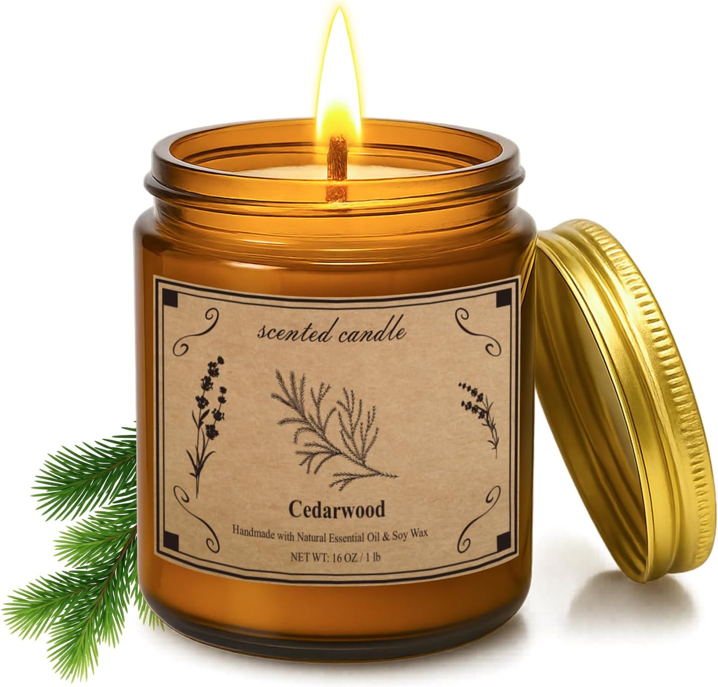 Candles for Home Scented, 16oz Large Soy Wax Lavender Scented Candle, 100 Hour Burn Time, Aromatherapy Candle, Ideal for Christmas, Anniversary, Birthday Gift - Homesidy.com