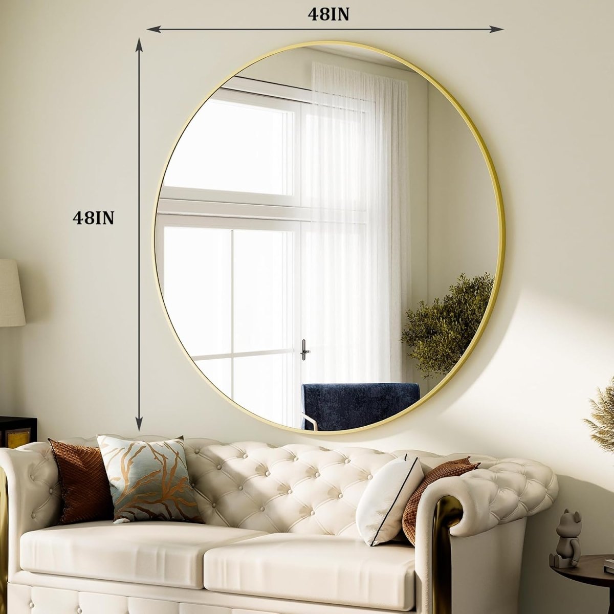 HARRITPURE Round Mirror 30 Black Wall Mounted Circle Mirrors Vanity Mirror with Brushed Aluminum Alloy Frame Modern Decoration for Bathroom, Living Room, Vanity, Bedroom, Entryway - Homesidy.com