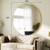 HARRITPURE Round Mirror 30 Black Wall Mounted Circle Mirrors Vanity Mirror with Brushed Aluminum Alloy Frame Modern Decoration for Bathroom, Living Room, Vanity, Bedroom, Entryway - Homesidy.com