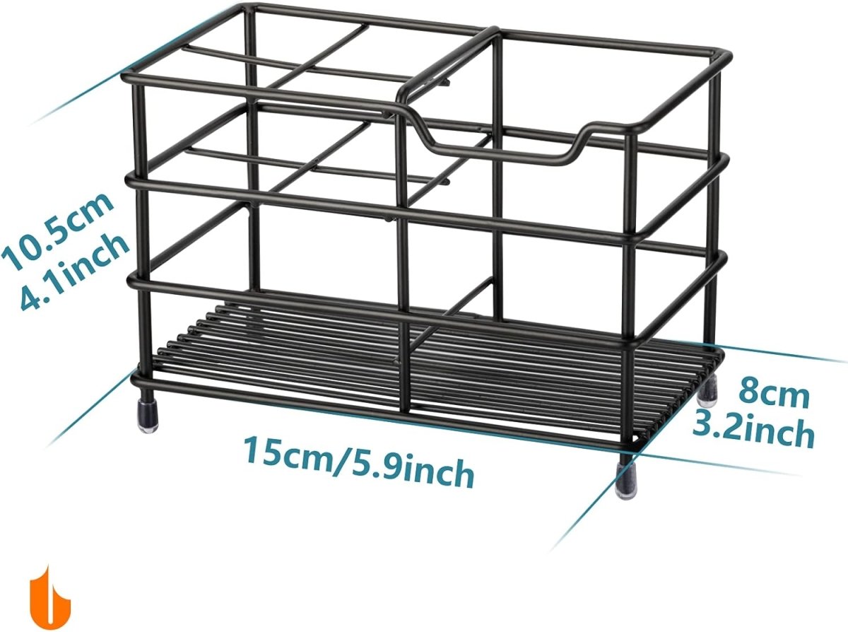 Urbanstrive 304 Stainless Steel Bathroom Toothbrush Holder Toothpaste Holder Stand Bathroom Accessories Organizer (Black, Small) - Homesidy.com