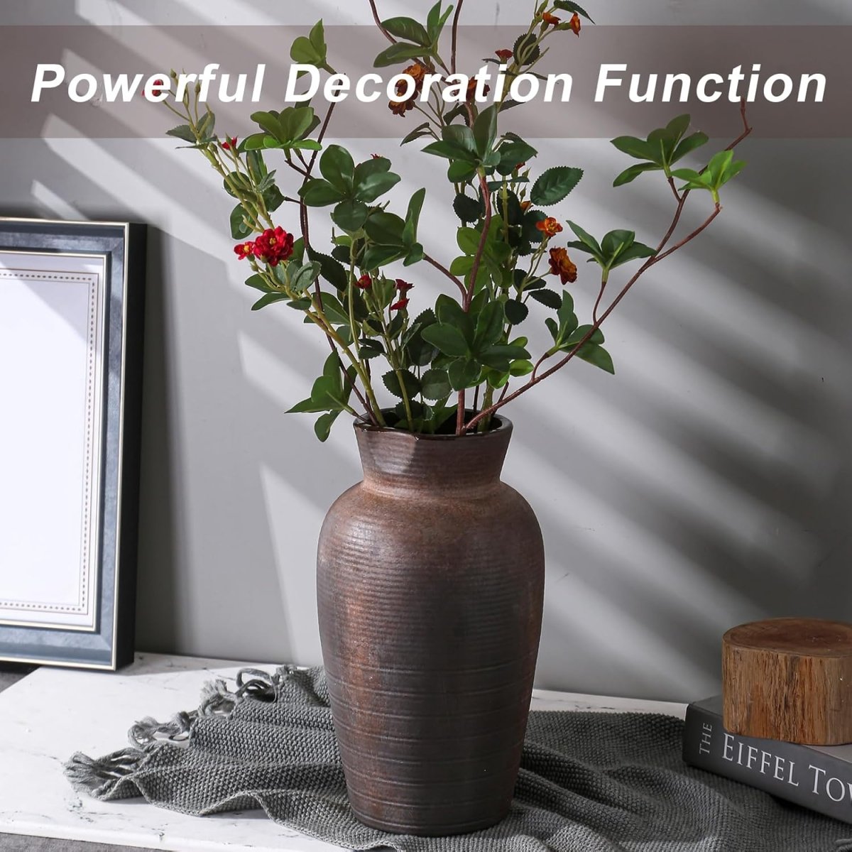 Rustic Vases for Home Decor. Ceramic Vase for Dining Table Decor. Terracotta Decorative Vase 6.1IN. ZSHLXM - Homesidy.com