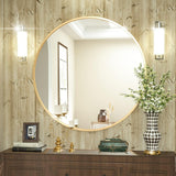 HARRITPURE Round Mirror 30 Black Wall Mounted Circle Mirrors Vanity Mirror with Brushed Aluminum Alloy Frame Modern Decoration for Bathroom, Living Room, Vanity, Bedroom, Entryway - Homesidy.com