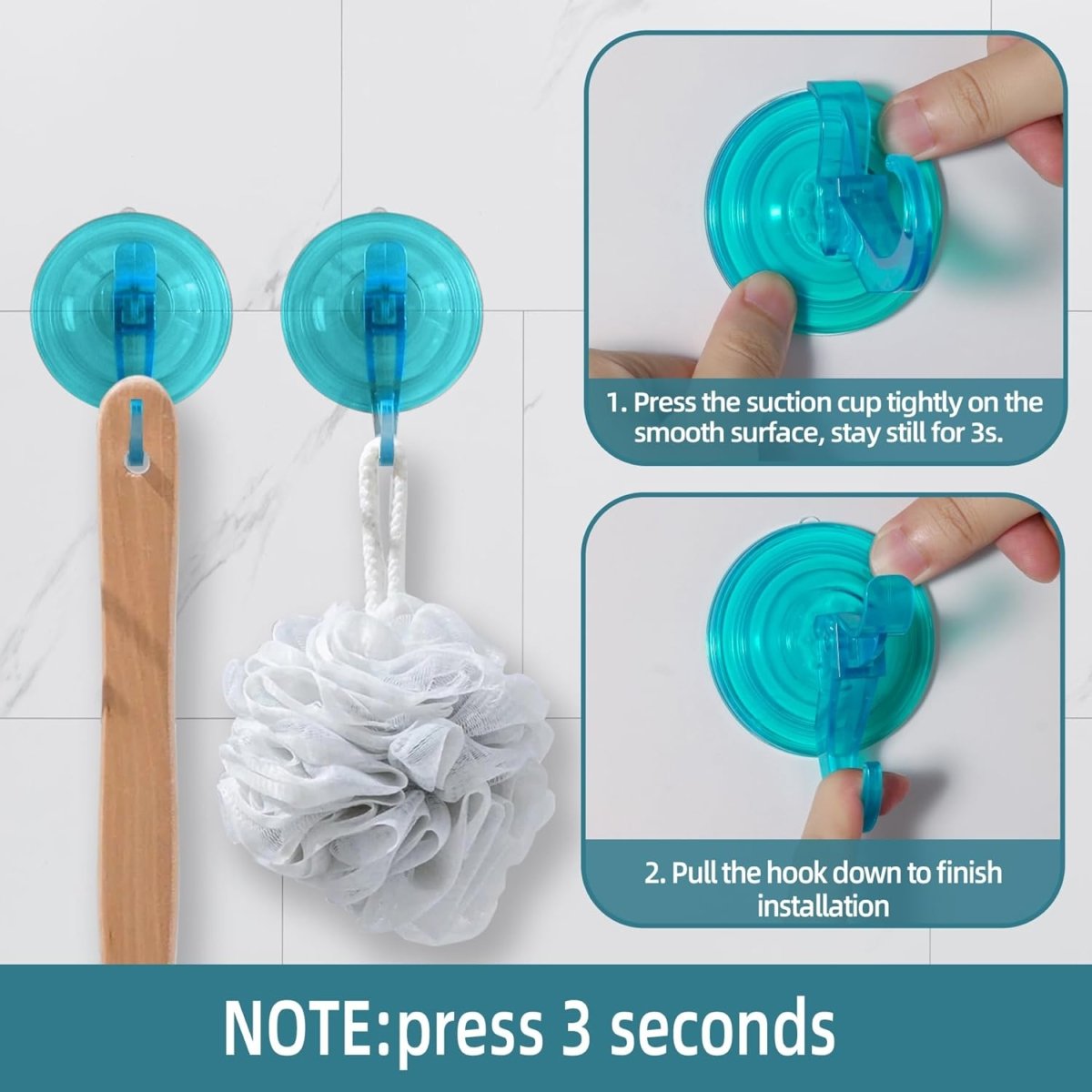 Antimbee 3 Pack Suction Cup Hooks, Clear Suction Cup Hanger, Removable Small Suction Cups for Shower, Bathroom, Glass, Door, Windows, Kitchen - Max Hanging up to 11 lbs on Smooth Surface - Homesidy.com