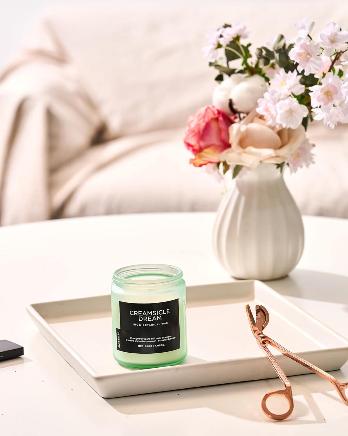 M&amp;SENSE Eucalyptus &amp; Mint Soy Candles for Home Scented, 11.6oz 70 Hour Burn Aromatherapy Candle Gift for Stress Relief, Meditation, Yoga, Relaxing SPA, Reusable Jar for Men and Women - Homesidy.com