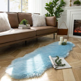 Ashler Faux Fur Rug, Fluffy White Small Sheepskin Rug, Ultra Soft 2x3 Ft Mat, Machine Washable Shag Mats, Nursery Throw for Bed, Living, Kids Room - Homesidy.com