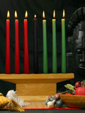 Topsics Kwanzaa Taper Candles Set of 7, 3 Red, 3 Green, 1 Black - 10 Inch Dripless Tall Candle Premium Quality Candles - Mishumaa Saba Candle - Homesidy.com