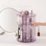 Rotating Makeup Organizer, DIY 8 Adjustable Layers Spinning Skincare Organizer, Cosmetic Display Case with Brush Holder Perfume Tray, Multi - Function Storage Carousel for Vanity Bathroom Countertop - Homesidy.com