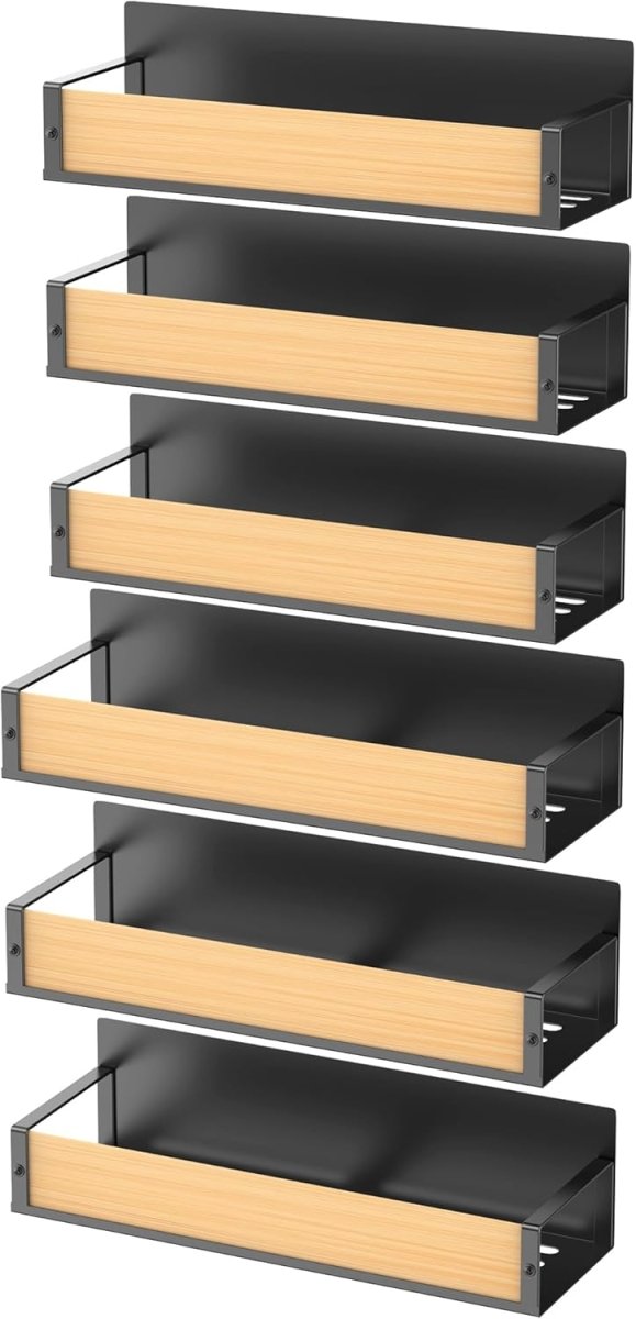 HuggieGems Metal 4 Pack Magnetic Spice Storage Rack Organizer for Refrigerator and Oven, Black Fridge Organizers and Storage - Homesidy.com