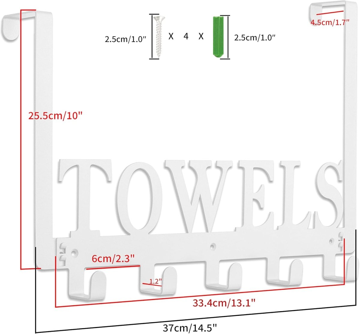 Kuhome Over The Door Hooks, Towel Holder for Bathroom, Door Mount Towel Rack Towel Hooks for Bedroom Beach Towels Bathrobe Wall Mount Hang on The Door Cabinet Cupboard Metal Sandblasted (Black) - Homesidy.com