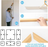 Art3d Pre - Cut Wall Molding Set of 6 pcs, Ready - to - Assemble Wainscoting Panels for Interior Wall Décor Living Room Bedroom Accent Wall - Installed with Glue, 3 Top 3 Bottom - Homesidy.com