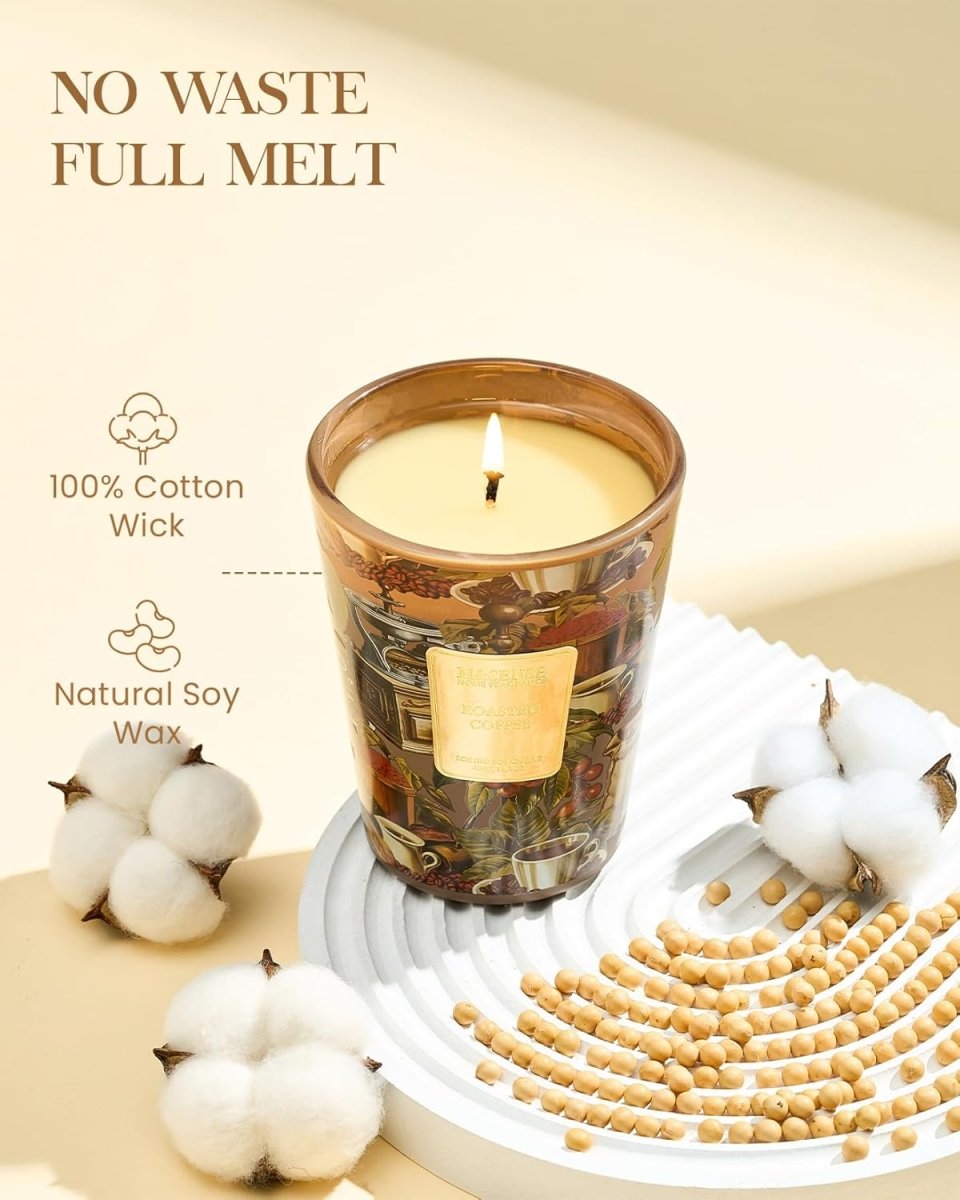 M&amp;SENSE Extra Large Candle Creamy Vanilla Scented, 3 - Wick 35oz 150H Long Lasting, Natural Soy Wax Aromatherapy Candle for Stress Relief, Home Fragrance Fall Winter Christmas Thanksgiving Gifts - Homesidy.com