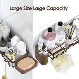 NESOMI Shower Caddy Adhesive Shower Organizer 7 - Pack, Rustproof Stainless Steel Bathroom Shelves, Large Capacity No - Drill Rack Storage Accessories with Soap Dish Toothbrush Holder &amp;24 Hooks Home Decor - Homesidy.com