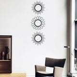 3 Pack Metal Mirrors for Wall Sunburst Wall Mirrors Home Décor Decorative Hanging Wall Art for Living Room Bedroom Entryway (Gold, Flower Sunburst) - Homesidy.com