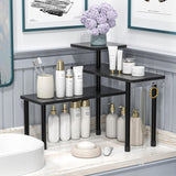 JayRex Countertop Organizer Organization, 3 Tier Moveable Corner Shelf Organizer for Kitchen, Bathroom, Spice Rack, Coffee Area, Over Sink, Dresser Table (Rustic Brown) - Homesidy.com