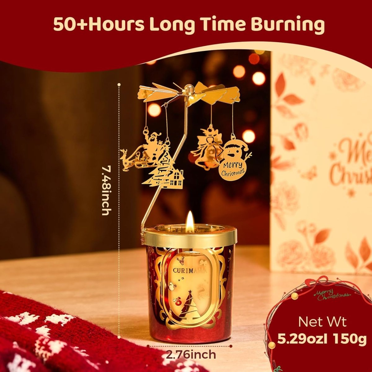 Christmas Gifts for Women, Unique Birthday Gifts for Women, Lavender Butterfly Rotating Scented Candles for Home Fragrance, Mom Birthday Gift from Daughter Son, Xmas Candle Gift for Sister Grandma - Homesidy.com