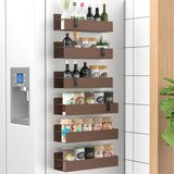 HuggieGems Metal 4 Pack Magnetic Spice Storage Rack Organizer for Refrigerator and Oven, Black Fridge Organizers and Storage - Homesidy.com