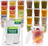 Freshware Food Storage Containers [24 Set] 32 oz Plastic Deli Containers with Lids, Slime, Soup, Meal Prep Containers | BPA Free | Stackable | Leakproof | Microwave/Dishwasher/Freezer Safe - Homesidy.com