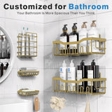 EUDELE Adhesive Shower Caddy, 5 Pack Rustproof Stainless Steel Bath Organizers With Large Capacity, No Drilling Shelves for Bathroom Storage &amp; Home Decor - Homesidy.com