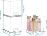 Vtopmart 12.1W Clear Stackable Storage Drawers,2 Pack Acrylic Plastic Organizers Bins for Makeup Palettes, Cosmetics, and Beauty Supplies,Ideal for Vanity, Bathroom,Cabinet,Desk Organization - Homesidy.com