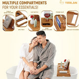 Premium Bathtub Tray Caddy, Expandable Bath Tray, Unique House Warming Gifts, New Home, Anniversary and Wedding Gifts for Couple, Bridal Shower Gift for Women - Homesidy.com