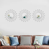 3 Pack Metal Mirrors for Wall Sunburst Wall Mirrors Home Décor Decorative Hanging Wall Art for Living Room Bedroom Entryway (Gold, Flower Sunburst) - Homesidy.com