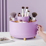 fanado 360° Rotate Makeup Brush Holder Organizer, Makeup Organizers Countertop, Makeup organization and Skincare Storage for Vanity, Desktop, Bathroom (White) - Homesidy.com