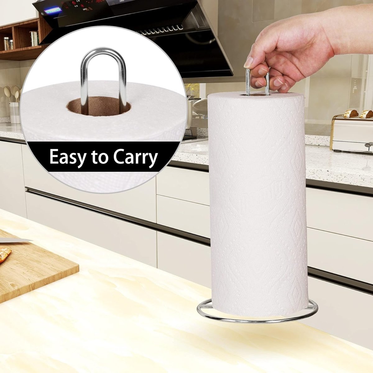 Paper Towel Holder Countertop, OBODING, Kitchen Paper Towel Stand Holder for Kitchen Organization and Storage, Paper Towel Holders for Standard and Large Size Rolls (Black) - Homesidy.com