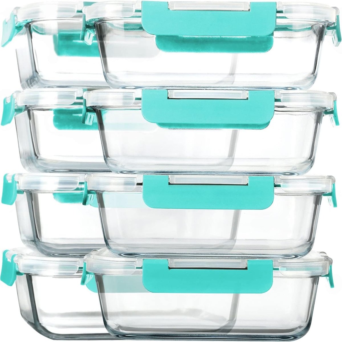 [8 - Pack,30 oz]Glass Meal Prep Containers,Glass Food Storage Containers,Airtight lunch Containers with Lids, Microwave, Oven, Freezer and Dishwasher - Homesidy.com