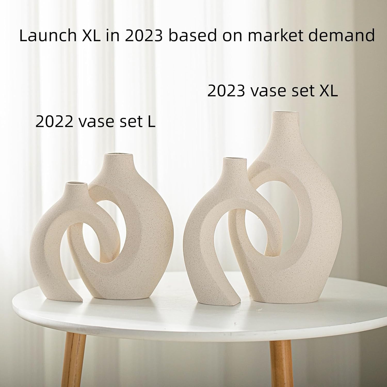 Lvases Snuggle Hollow Ceramic Vase Set of 2, Nordic Modern Boho ins Style Decorative Ceramic Aesthetic Flower Vase for Home Decor (Milky White W 6.3&34; X H 8.4&34;) - Homesidy.com