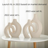Lvases Snuggle Hollow Ceramic Vase Set of 2, Nordic Modern Boho ins Style Decorative Ceramic Aesthetic Flower Vase for Home Decor (Milky White W 6.3&34; X H 8.4&34;) - Homesidy.com