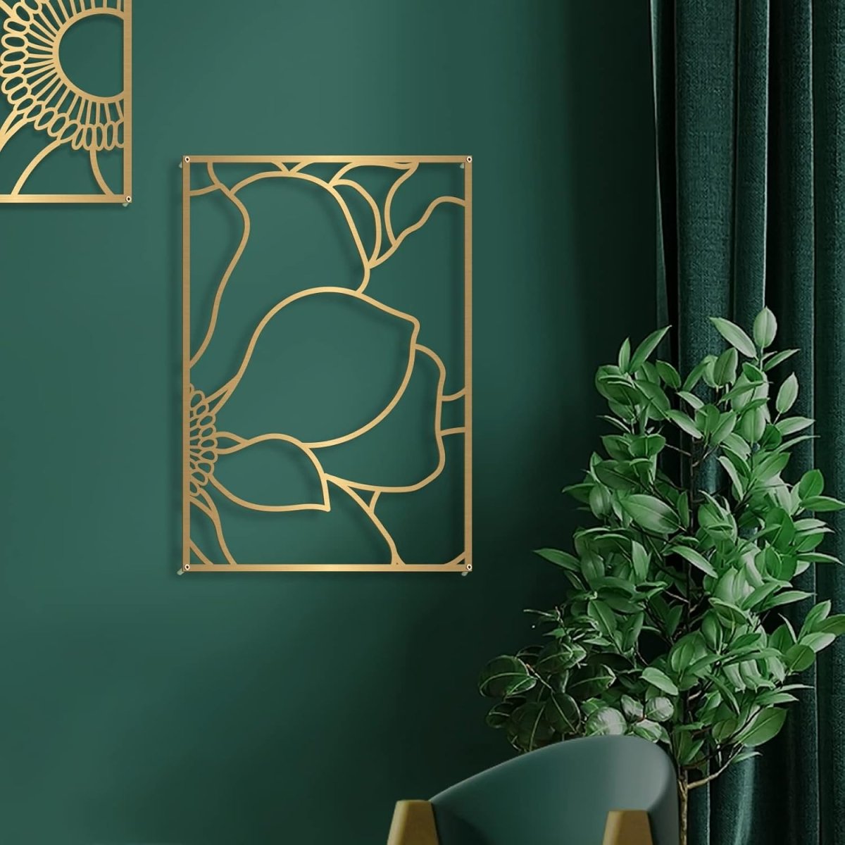 Glamativity 4 Pack Gold Wall Art Decor, Minimalist Single Line Real Metal Wall Art, Womans Body Shape Abstract Wall Art (Gold Classic Style, 17 x 11.8) - Homesidy.com