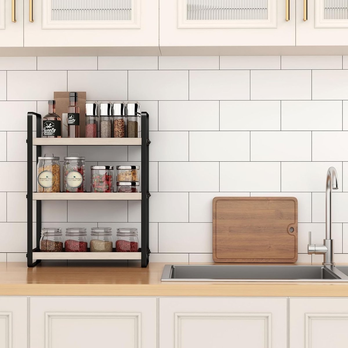HNRLOY Bathroom Counter Organizer,Bathroom Countertop Organizer,Counter Shelf,Countertop Storage,Organization and Storage,Makeup Shelf,Sink Caddy(Brown 3 Tier) - Homesidy.com
