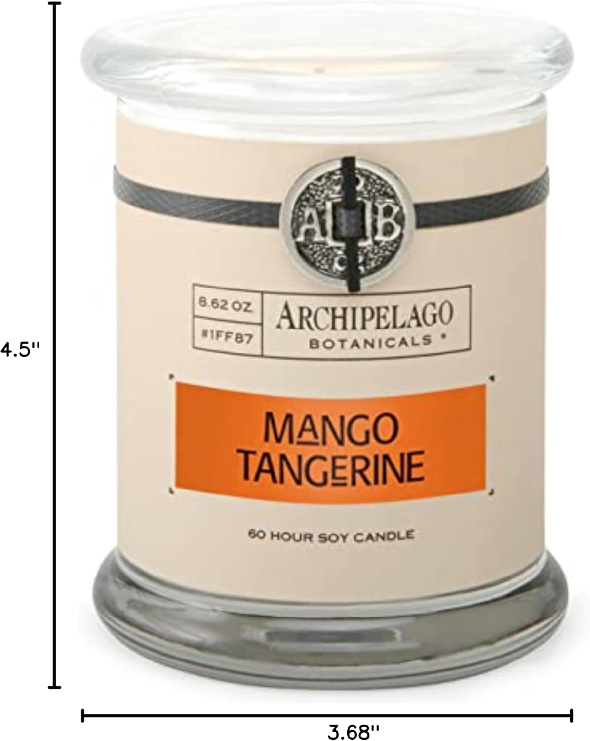 Archipelago Botanicals Scented Candle Hand - Poured Premium Wax, Burns Approx. 60 Hours, Pineapple Ginger, Soy Candle in Glass Jar, 4.5 Inch, 8.6 oz - Homesidy.com