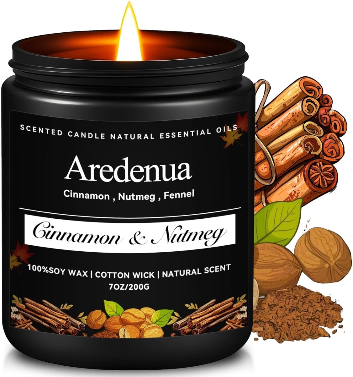 Christmas Candles - Christmas Spice Candle | 7 oz Soy Candles with Warm Cinnamon, Clove &amp; Nutmeg Aroma | Holiday Scented Candle, Cozy Winter Candle Gift for Men &amp; Women - Homesidy.com