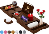 ROYAL CRAFT WOOD Bathtub Tray Caddy for Tub, Bamboo Bath Shelf, Premium Foldable Wood Bath Table, Expandable Bathtub &amp; Bathroom Accessories, New Home Gifts for Mom, Housewarming, Anniversary, Wedding - Homesidy.com