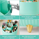 fanado 360° Rotate Makeup Brush Holder Organizer, Makeup Organizers Countertop, Makeup organization and Skincare Storage for Vanity, Desktop, Bathroom (White) - Homesidy.com