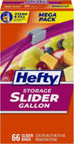 Hefty Slider Kitchen Storage Bags, Gallon Size, 66 Count - Homesidy.com