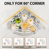 LEVERLOC Corner - adaptive Suction Cup Shower Caddies 2 Pack, Stainless Steel Rustproof Corner Shower Shelf, Large Capacity Removable Suction Cup Bathroom Organizer, Drill - Free Wall Mounted Basket, Gray - Homesidy.com