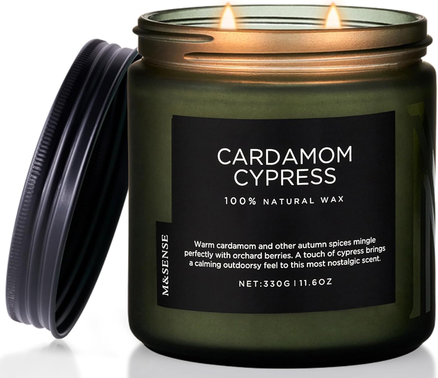 M&amp;SENSE Ode to Winter Soy Candles Strong Scented, 2 Wick Jar Candle 19.4oz 110 Hour Long Lasting, Lavender Sandalwood Organic Natural Aromatherapy Candle Gifts Bedroom Bathroom Home Decor - Homesidy.com