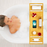 Bathtub Tray Caddy - Bath Tray - Bath Tub Tray Caddy - Bamboo Bath Table Tray for Tub - Expandable Size, Fits Most Tubs - Homesidy.com