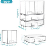 Vtopmart Stackable Storage Drawers Set of 5, Clear Plastic Organizer Bins for Baby Bottle, Beauty Supplies Storage, Ideal for Kichen Countertop, Vanity, Bathroom, Cabinet, Pantry Organization - Homesidy.com