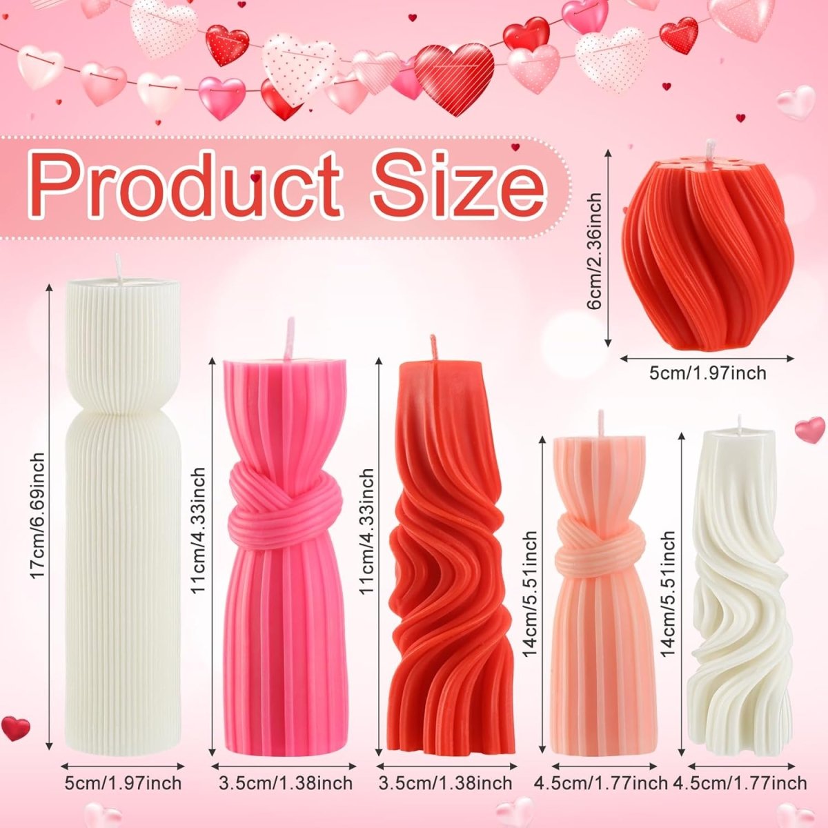 Threlaco 6 Pcs Pillar Candles Modern Aesthetic Ribbed Decorative Candle Set Cute Soy Wax Scented Ribbed Decor for Home(White,2.36 - 6.89 Inch) - Homesidy.com