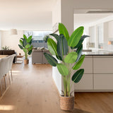 Artificial Bird of Paradise Plant 7Ft Fake Tropical Palm Tree with 17Trunks Faux Banana Leaf Trees in Pot for Home Indoor Outdoor Office Modern Decor Housewarming - Homesidy.com