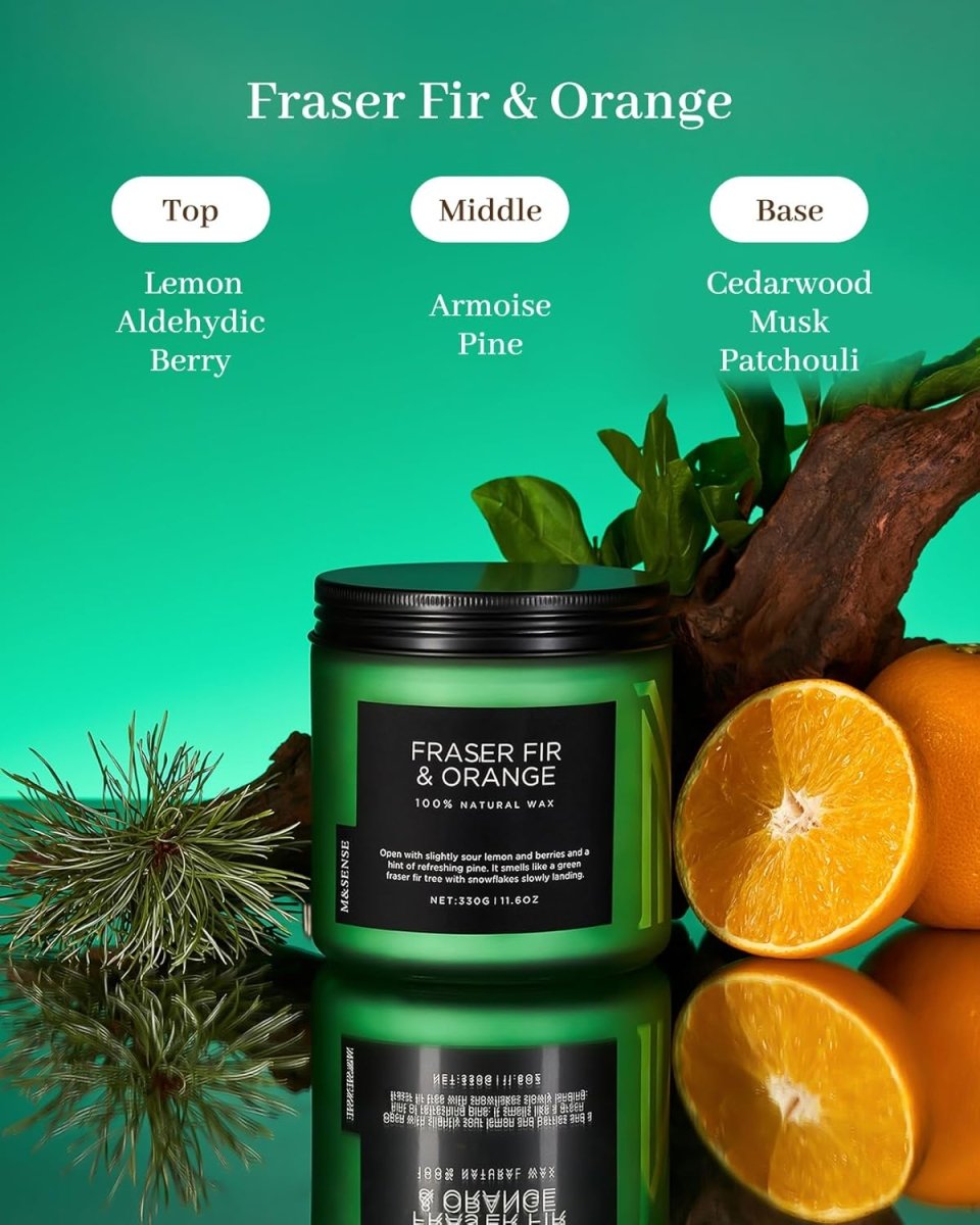 M&amp;SENSE Ode to Winter Soy Candles Strong Scented, 2 Wick Jar Candle 19.4oz 110 Hour Long Lasting, Lavender Sandalwood Organic Natural Aromatherapy Candle Gifts Bedroom Bathroom Home Decor - Homesidy.com